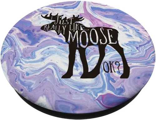 Miniatura 2 de Moose Popsocket azul blanco morado mármol camping regalos – PopSockets agarre y soporte para teléfonos y tabletas