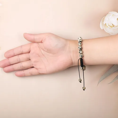 Miniatura 127 de AD Beads Pulseras de piedras preciosas unisex de 0.315 pulgadas (0.315 in), macramé curativo ajustable de 7 a 9 pulgadas Usa esta pulsera