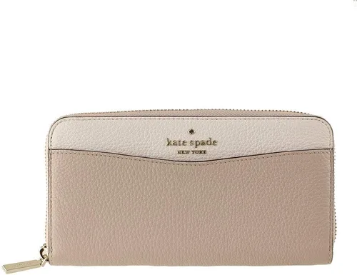 Miniatura 2 de Kate Spade New York Cartera grande de piel Continental en color beige cálido multi