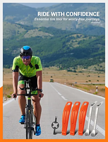 Miniatura 7 de SARDVISA Palancas de neumáticos de bicicleta Palancas de neumáticos ultra fuertes y cucharas de neumáticos de acero inoxidable, herramienta