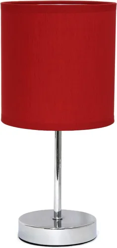 Miniatura 32 de Simple Designs LT2007-HPK-LB Lámpara de mesa básica cromada para sala de estar, mesita de noche, escritorio, encimera, rosa intenso, con bombilla