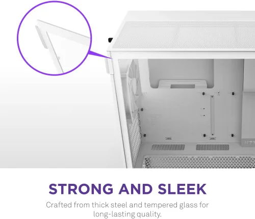 Miniatura 9 de NZXT H5 Flow Estuche compacto ATX para juegos de PC, torre media, alto flujo de aire, panel frontal perforado, panel lateral de vidrio templado