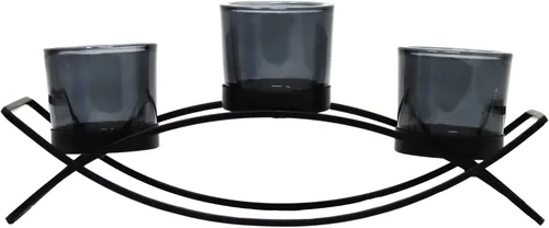 Miniatura 3 de Seraphic - Porta velas arqueado de hierro para decoración de centro de mesa con portavelas largo para bodas, patio, cocina, comedor y mesas de café