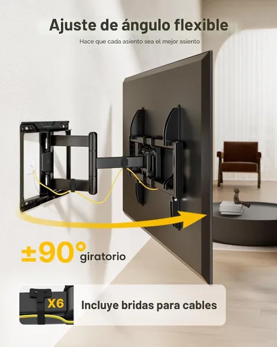 Miniatura 5 de monTEK - Soporte de pared para TV de movimiento completo para televisores de 37 a 84 pulgadas, soporte de TV con brazos articulados, inclinación