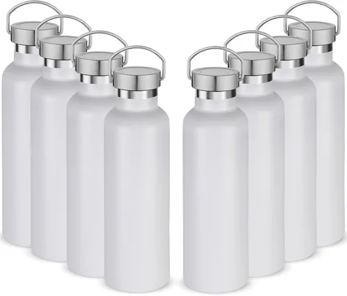 Miniatura 26 de Volhoply 24 onzas Botella de agua aislada con boca estándar con tapa de combinación de plástico y acero inoxidable, botellas de agua de 304 18/8