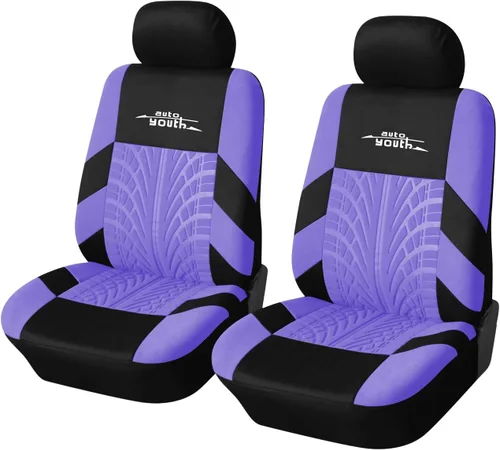 Miniatura 19 de AUTOYOUTH - Juego completo de fundas para asientos de auto, fundas para asientos delanteros y asiento trasero dividido para mujer, juego de Azul