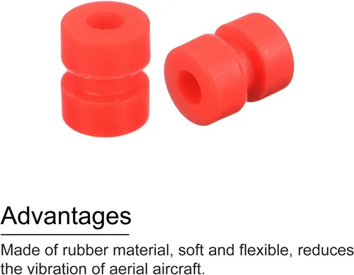 Miniatura 4 de MECCANIXITY RC Bolas de Goma Anti Vibración para Controlador de Vuelo RC F4 F7 M2x5.6mm, Bolas de Absorción de Impacto (Rojo), Paquete de 24