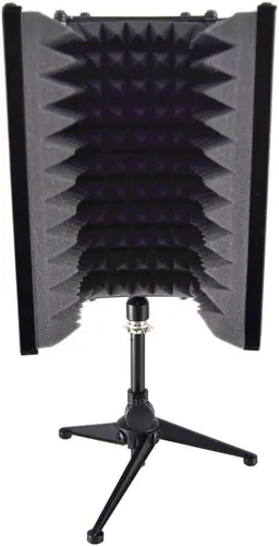 Miniatura 8 de Pyle PSMRS08 - Pantalla de aislamiento compacto para micrófono, reflector de gomaespuma con amortiguación de sonido de micrófono de estudio.