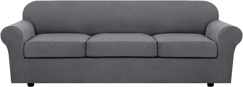 Miniatura 80 de H.VERSAILTEX - 3 fundas de sofá elásticas para 2 cojines de sofá. Fundas para muebles de sala de estar (funda base más 2 fundas de cojín de asiento)