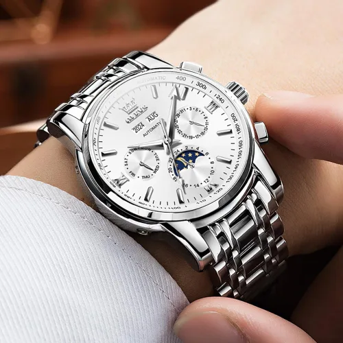 Miniatura 46 de OLEVS Relojes automáticos para hombre, esqueleto mecánico, de lujo, a la moda, reloj de pulsera luminoso impermeable