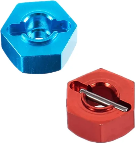 Miniatura 5 de Juego de 8 unidades de aluminio de 0.472 in de rueda hexagonal, adaptador de 0.197 in de grosor con pines de 0.079 x 0.394 in para Redcat Axial HSP