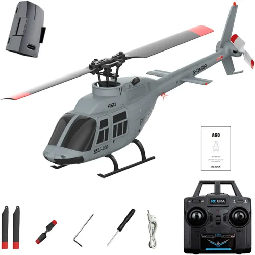 Miniatura 10 de RC ERA A60 Helicóptero - Helicópteros de control remoto para adultos, 1/42 Sacle 2.4G 4CH Gyro Stabilized Aircraft con retención de altitud y flujo