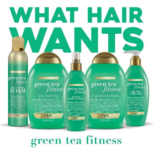 Miniatura 3 de OGX Active Beauty Green Tea Fitness Champú seco de espuma, 5 onzas