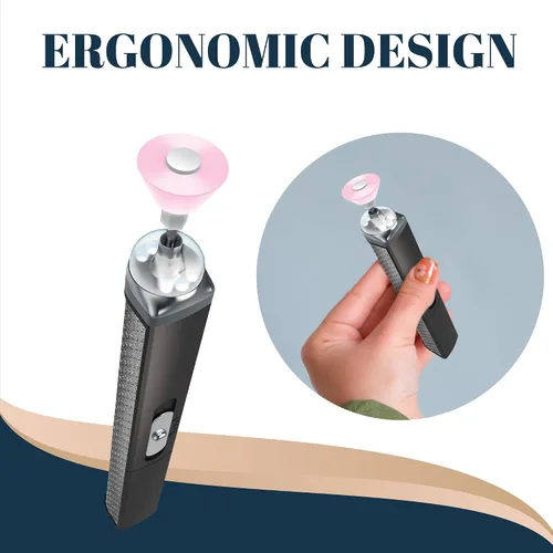 Miniatura 2 de Perry Ellis Lima de uñas eléctrica inalámbrica con luz LED, mango recargable por USB con 5 cabezales intercambiables, taladro eléctrico para uñas