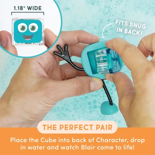 Miniatura 4 de Juguete de baño activado por agua Glo Pals con 6 cubos luminosos reutilizables para juegos sensoriales (Blair)