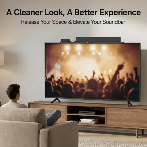 Miniatura 7 de Soporte de barra de sonido sin taladrar en la parte superior del televisor: estante superior universal de TV para barras de sonido pequeñas de hasta
