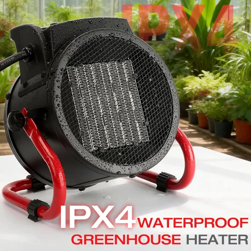 Miniatura 3 de Calentador de invernadero con termostato digital, calentador de tienda de cultivo de 1500 W, 3 modos para calentamiento rápido, impermeable IPX4