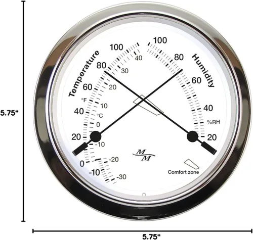 Miniatura 4 de MASTER-MARINER First Light Collection - Juego de regalo náutico de cabina, reloj de 5.75 pulgadas de diámetro e instrumentos de medidor de confort