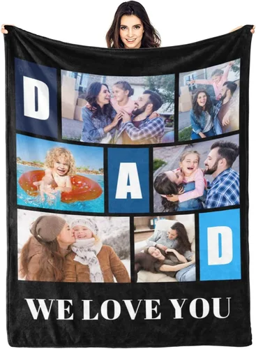 Miniatura 14 de Manta de forro polar con texto fotográfico, manta personalizada para mamá y papá, regalo perfecto para el Día de la Madre, cumpleaños para ella