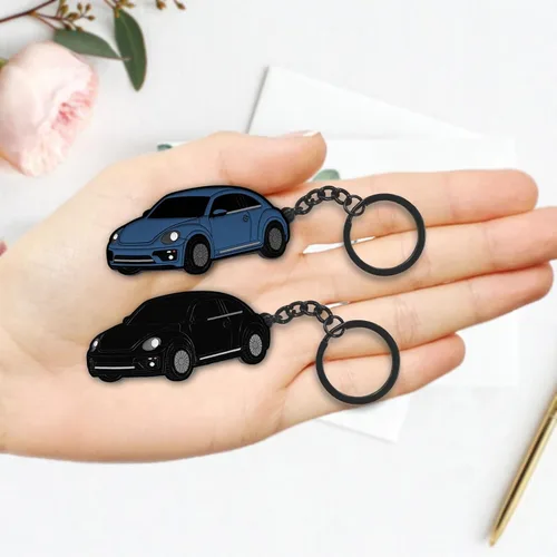 Miniatura 3 de Llavero para Volkswagen New Beetle,Para Volkswagen New Beetle Accesorios 2005-2022,Llavero de metal Negro