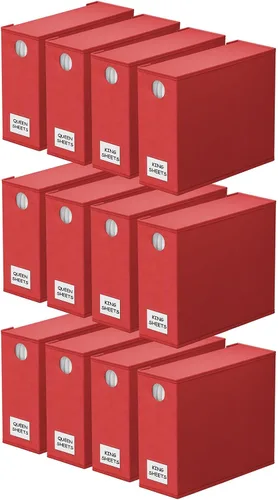 Miniatura 24 de SpaceAid Paquete de 8 Organizadores y Almacenamiento de Sábanas de Cama, Organizador de Sábanas Plegable para Armario de Ropa Blanca, Carpeta Beige