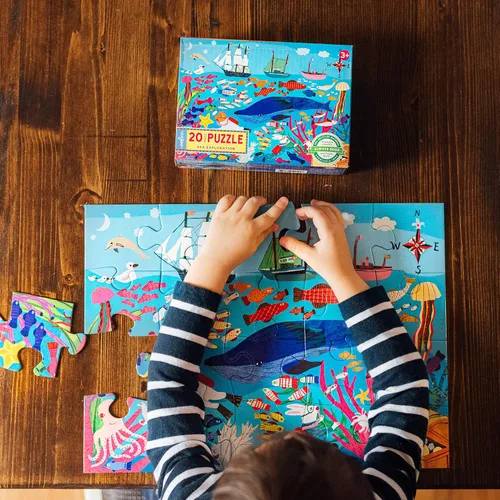 Miniatura 2 de eeBoo Rompecabezas de 20 piezas – Rompecabezas infantil de exploración marina con temática oceánica, piezas grandes para manos pequeñas