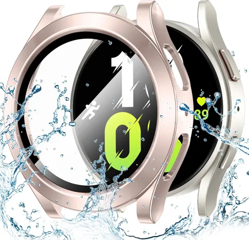 Miniatura 14 de Goton - Funda impermeable para Samsung Galaxy Watch 5 y 4 y FE, protector de pantalla de 40 mm con vidrio templado, 1 paquete de funda dura de PC
