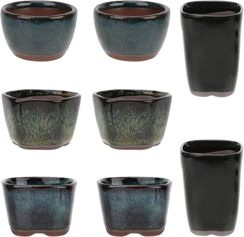 Maceta Bonsai 8/12/20 piezas Mini macetas esmaltadas suculentas 1.6 pulgadas