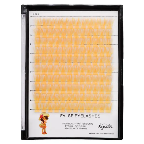 Miniatura 16 de Pestañas postizas de color marrón claro, marrón oscuro, negro y marrón, racimos de pestañas postizas de varios colores, maquillaje profesional