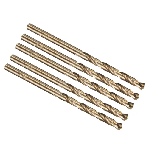 Miniatura 44 de PATIKIL Broca Jobber de 0.039 in, vástago recto M35 cobalto 5% acero de alta velocidad 135° acabado dorado para metal duro de acero inoxidable - 2