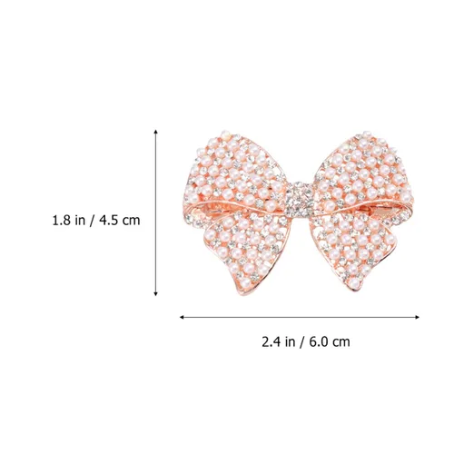 Miniatura 9 de KALLORY Clip de pelo con lazo de perlas con diamantes de imitación, accesorio de pelo de aleación ligera de 2.36 x 1.77 pulgadas para mujeres, ideal