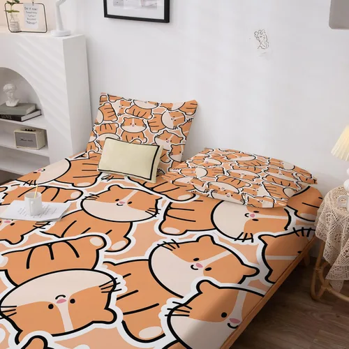 Miniatura 4 de Sábanas de conejillo de indias tamaño individual – Sábanas de animales de dibujos animados para niños y niñas, juego de sábanas de animales Kawaii