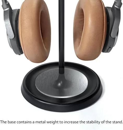 Miniatura 5 de Soporte para auriculares, Soporte curvo para auriculares con bandeja de almacenamiento, Soporte pesado para auriculares de juegos para AirPods Max