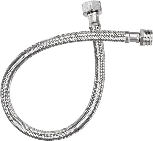 METALLIXITY Conector de línea de suministro de grifo (19.685 in/20 pulgadas), conector de manguera de suministro de agua 304 hembra G1/2 macho G1/2