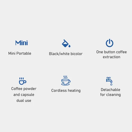 Miniatura 2 de Máquina de café espresso portátil, cafetera de viaje compatible con cápsulas NS y café molido, máquina de café espresso portátil operada manualmente