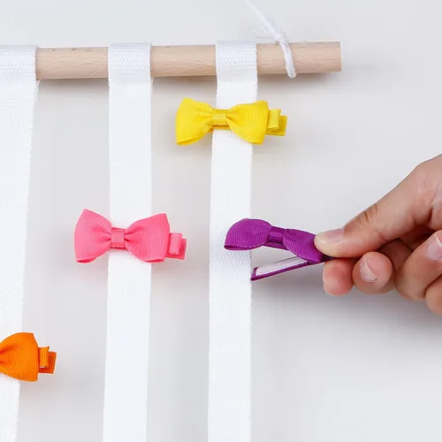 Miniatura 5 de SYGY Soporte para moño, organizador para lazos para el cabello, clips, corbatas, diademas y accesorios, decoración para colgar en la pared