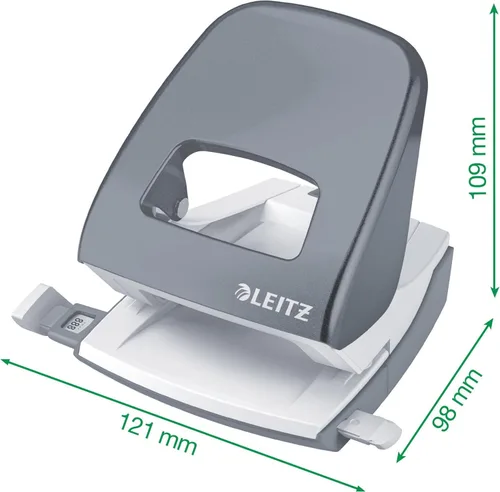 Miniatura 3 de Leitz Perforadora de agujero, 30 hojas, barra guía con marcas de formato, metal, gama NeXXt, 50080035 - Azul