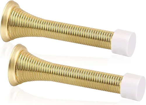 Miniatura 29 de Paquete de 18 topes de resorte para puerta, color blanco, topes flexibles de 3-1/4 pulgadas con puntas de parachoques de goma blanca