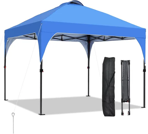 GDY Tienda de campaña desplegable de 10 x 10 pies, gazebo para exteriores con 4 bolsas de arena, toldo fácil de instalar con 3 alturas ajustables
