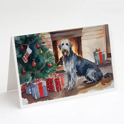 Miniatura 159 de Caroline's Treasures DAC2753GCA7P Paquete de 8 tarjetas de felicitación navideña acogedora de Husky siberiano Tarjetas en blanco con sobres