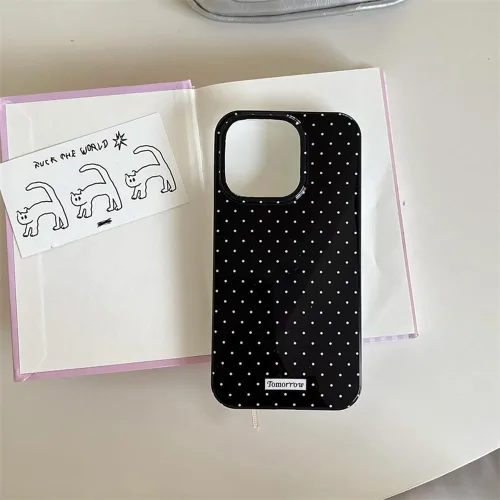 Miniatura 2 de inewateri Funda compatible con iPhone 11 con bonito diseño estético de lunares a la moda, fundas simples para TPU suave, funda de protección Negro