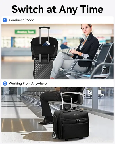 Miniatura 5 de LUGGEX negro (Carry On Underseat Luggage Black Bagage), Negro -, Equipaje debajo del asiento con ruedas