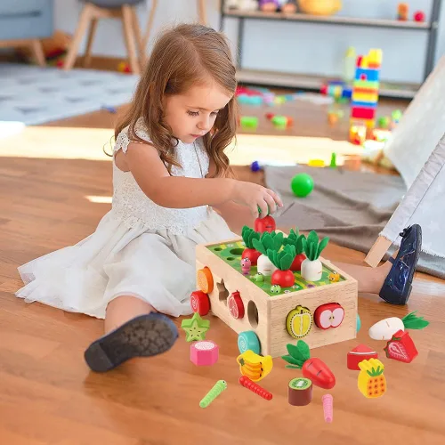 Miniatura 5 de Juguetes Montessori de madera educativos para bebés niños y niñas de 1, 2, 3 años, juguetes de clasificación de formas para el primer cumpleaños