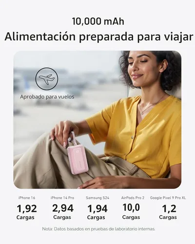 Miniatura 6 de Anker Cargador portátil, banco de energía de 10,000 mAh 30 W, paquete de batería de carga rápida USB-C de entrada y salida, cargador de batería Azul