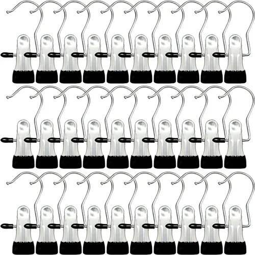 Perchas para botas para armario, paquete de 100 clips para colgar ropa para lavandería, clips para colgar toallas, organizador de botas para el