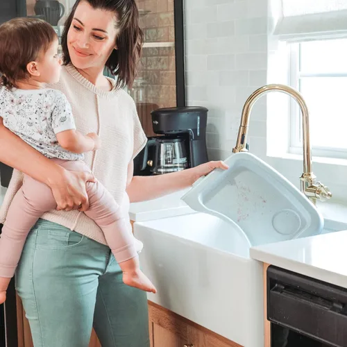 Miniatura 6 de Chicco FastLock 360 Trona Giratoria con Gancho, Trona Portátil para Bebés y Niños Pequeños, Se Instala en Segundos Carbón/Gris