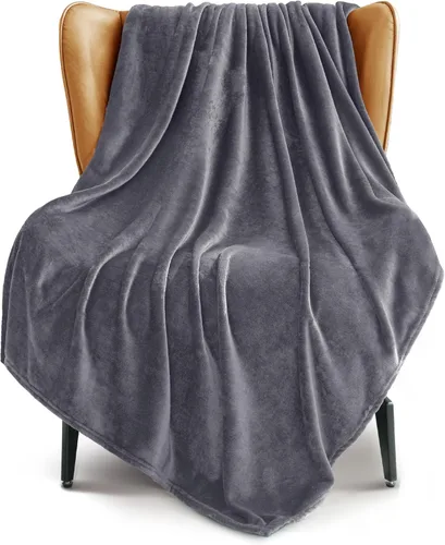 Miniatura 28 de Exclusivo Mezcla Manta de vellón para sofá, cama, súper suave y cálida, para uso en todas las estaciones, acogedora, afelpada, ligera, azul hielo