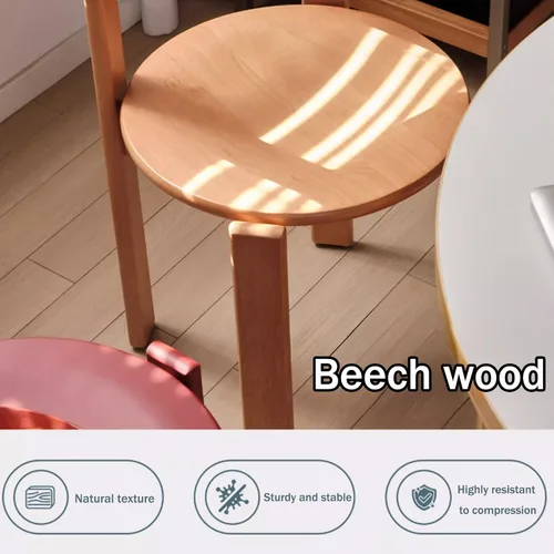 Miniatura 6 de Silla de comedor moderna y versátil, sillas de cocina con marco de madera apilable, silla lateral sin brazos, taburete para el hogar para habitación