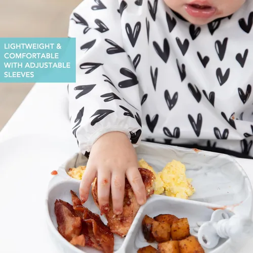 Miniatura 4 de Babero de manga Bumkins para niña o niño, bebé y niño pequeño de 6 a 24 meses, imprescindible para comer, alimentar, suministros de destete guiado
