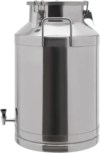 Miniatura 23 de Cubo de acero inoxidable de 28 litros y 7.4 galones para leche y vino con tapa sellada, resistente (28L)